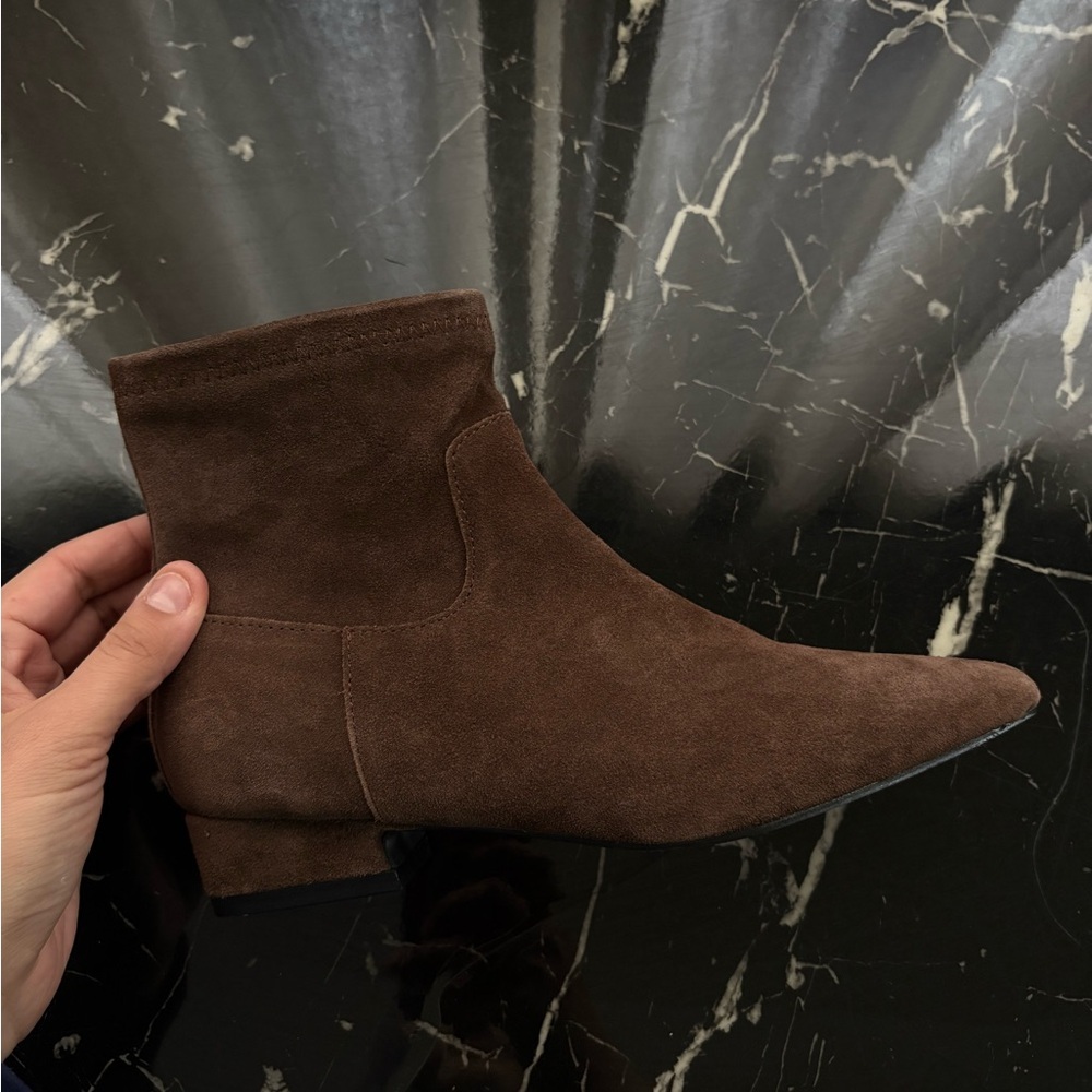 Jason Wu Pointy Toe Block Heel Genuine Leather Brown Suede Ankle Boots Dif sizes - Picture 15 of 15